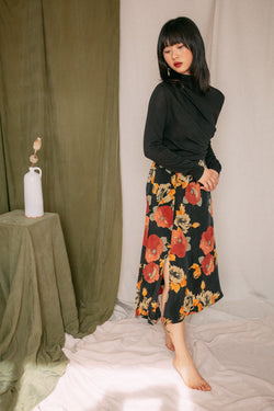 Shop  slip skirt floral print by Cossac at thegreenlabels