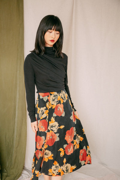 Shop  slip skirt floral print by Cossac at thegreenlabels