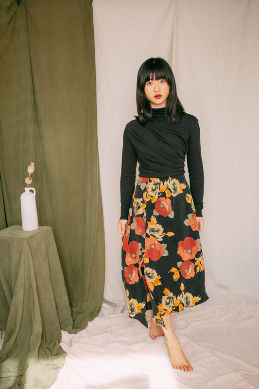 Shop  slip skirt floral print by Cossac at thegreenlabels