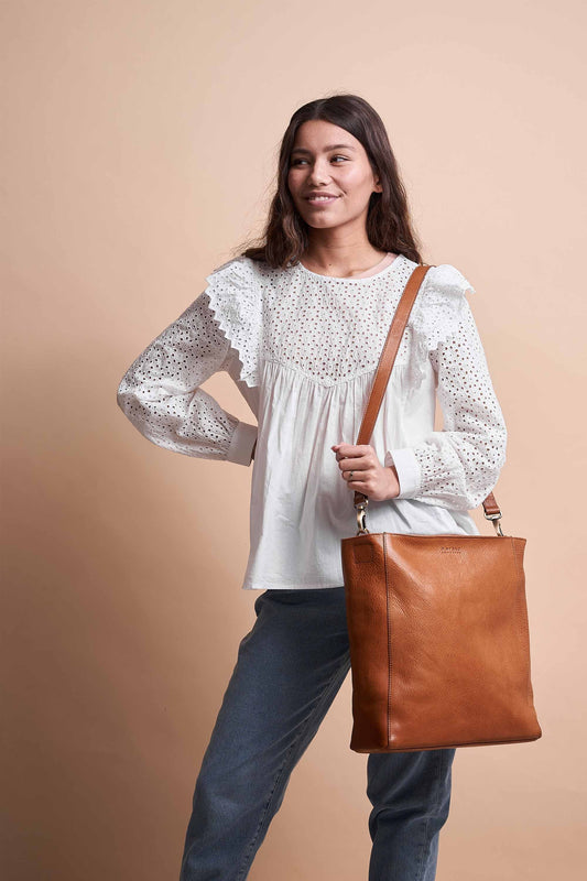 sofia shopper cognac by O My Bag on thegreenlabels