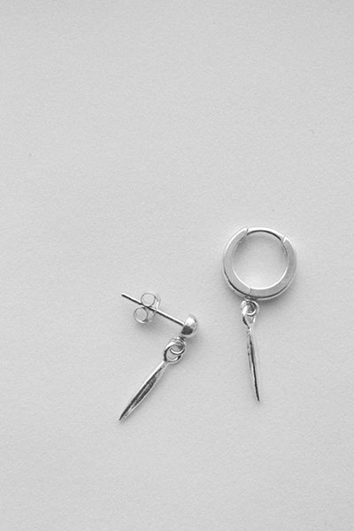 stick earring hoop sterling silver by Neinties