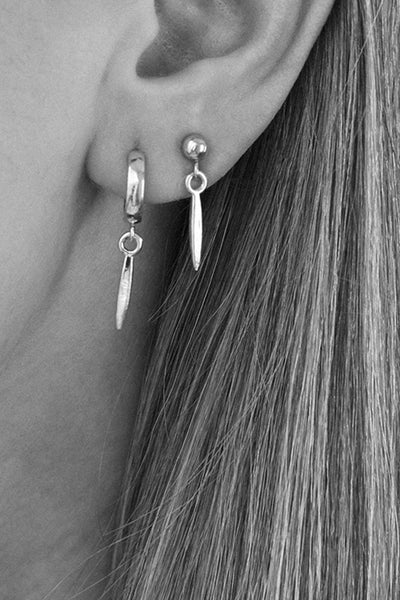 stick earring hoop sterling silver by Neinties