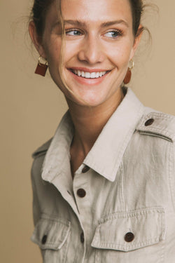 stone hemp kariba blouse by Thinking Mu on thegreenlabels