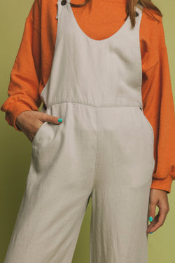 stone hemp kasai jumpsuit by Thinking Mu on thegreenlabels