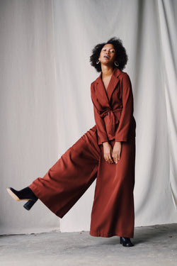 shop palazzo trouser rust by Cossac at thegreenlabels