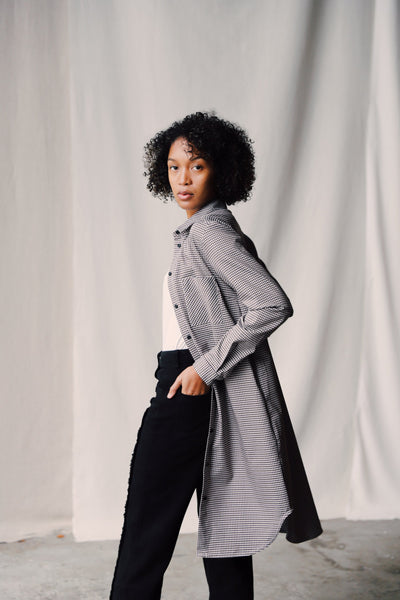 shop ulrikaa microcheck shirt dress kitt by ARMEDANGELS at thegreenlabels