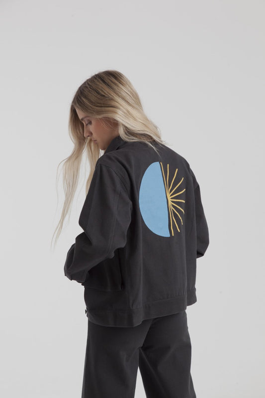 Phantom gypsy black embroidered jacket by thinking mu on thegreenlabels