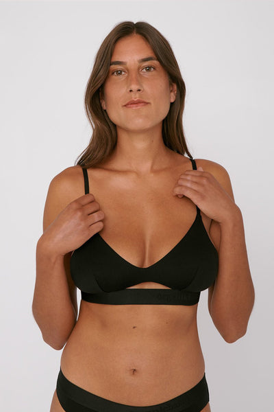 Shop tencel bralette black by Organic Basics on thegreenlabels.com