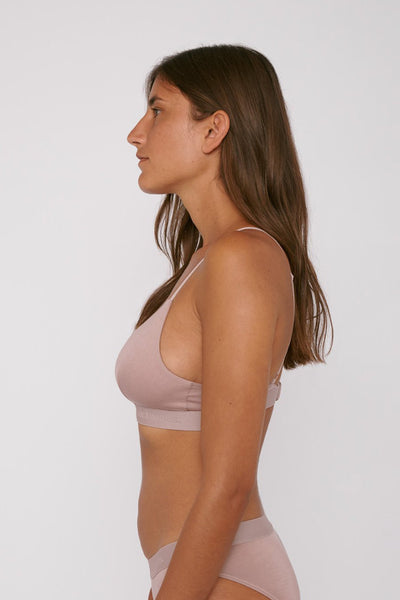 Shop TENCEL™ bralette dusty rose by Organic Basics on thegreenlabels.com