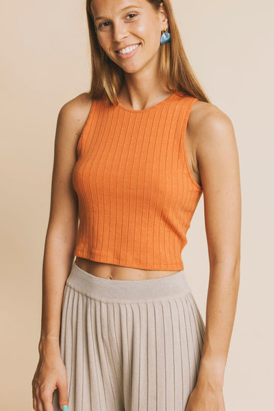 terracotta turkana tank top by Thinking Mu on thegreenlabels