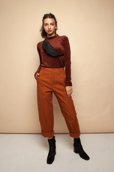 raisa trousers eco cognac by Frisur on thegreenlabels