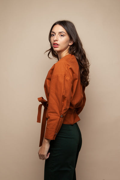 dollie shirt eco cognac by Frisur on thegreenlabels
