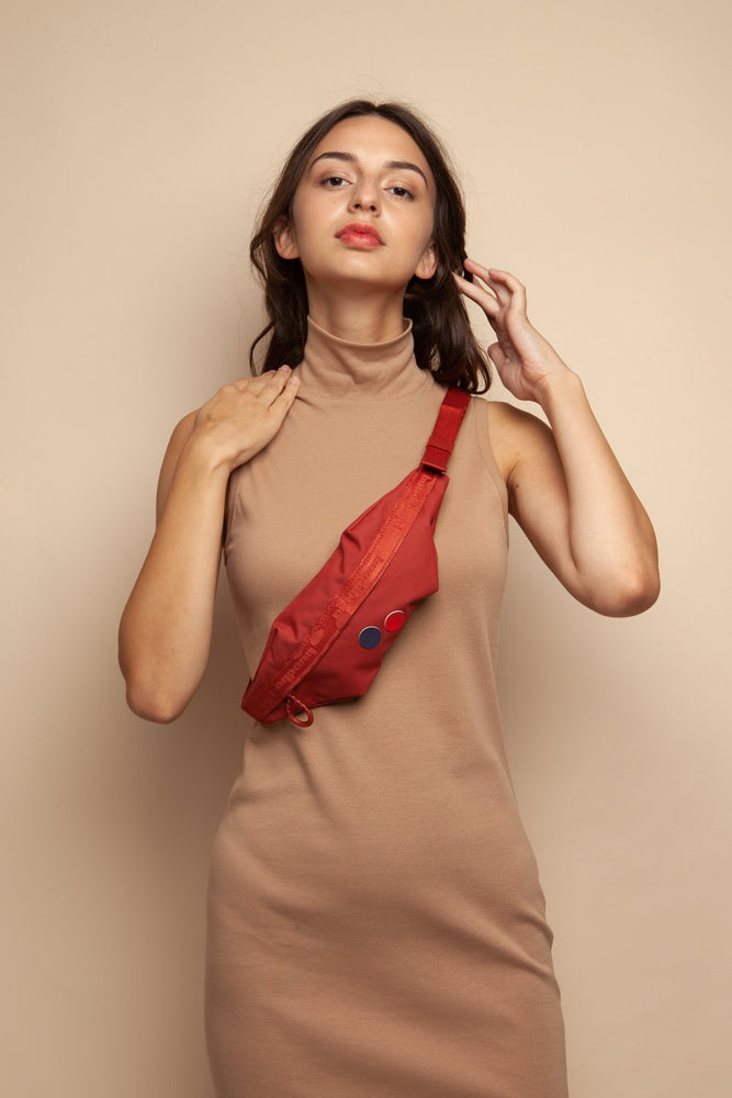 nik bum bag blur red by pinqponq on thegreenlabels