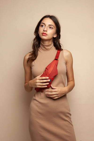 nik bum bag blur red by pinqponq on thegreenlabels