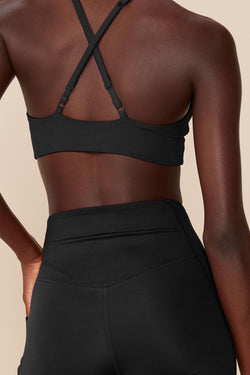 shop topanga bra black by girlfriend collective at thegreenlabels