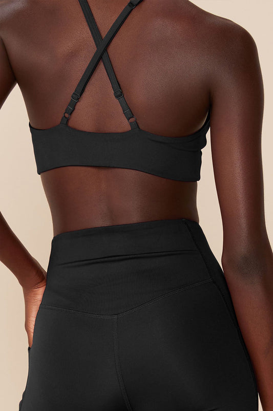 shop topanga bra black by girlfriend collective at thegreenlabels