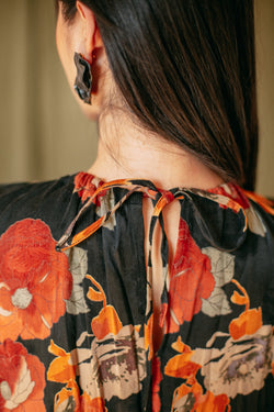 Shop trapeze dress floral by Cossac at thegreenlabels