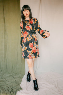 Shop trapeze dress floral by Cossac at thegreenlabels