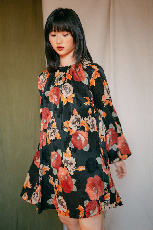 Shop  trapeze dress floral by Cossac at thegreenlabels