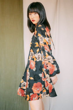 Shop trapeze dress floral by Cossac at thegreenlabels