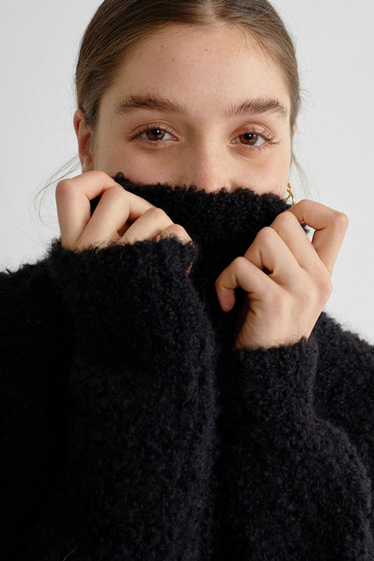 Shop cotys sweater black by Thinking Mu on thegreenlabels