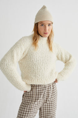 Shop cotys sweater snow white by Thinking Mu on thegreenlabels