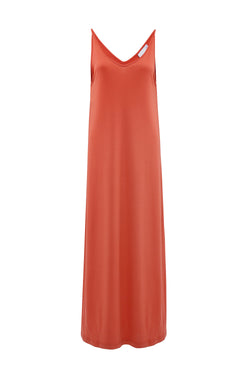 shop midi triangle rust dress by JAN’N JUNE on thegreenlabels.com