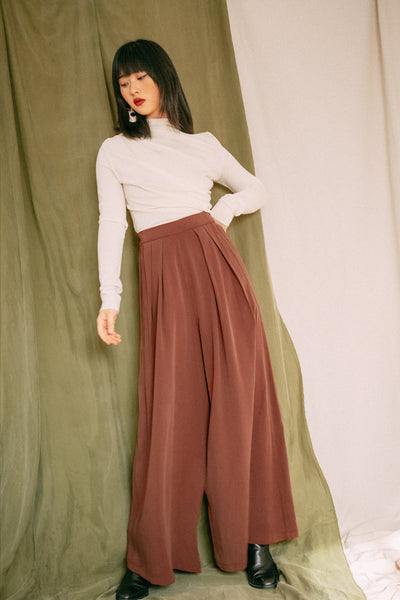 shop palazzo trouser rust by Cossac at thegreenlabels
