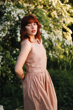 Shop xena dress fine sun stripe by Kings Of Indigo on thegreenlabels