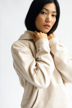 shop almond latte hoodie by capsule studio at thegreenlabels
