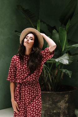 asha jumpsuit flower print by J-LAB3L at thegreenlabels