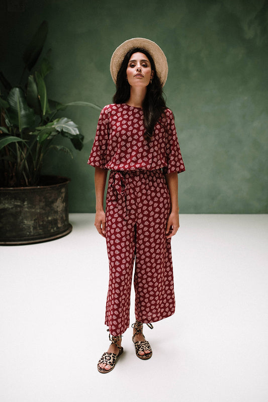asha jumpsuit flower print by J-LAB3L at thegreenlabels