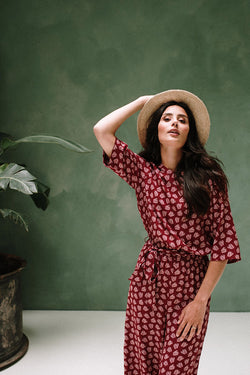asha jumpsuit flower print by J-LAB3L at thegreenlabels