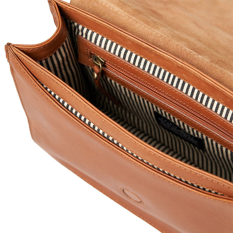 audrey cognac classic leather by O My Bag on thegreenlabels