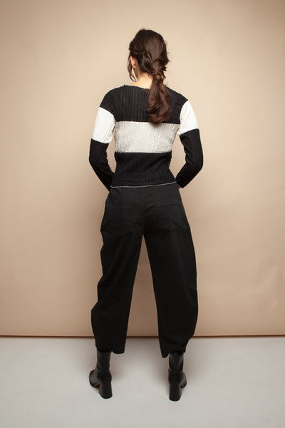 ayla blouse black & white by signe on thegreenlabels.com