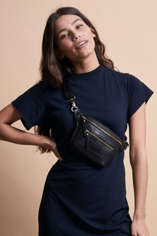 beck's bum bag croco black by O My Bag on thegreenlabels.com