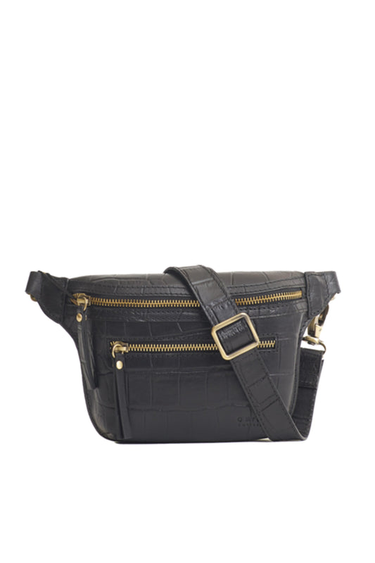 beck's bum bag croco black by O My Bag on thegreenlabels.com