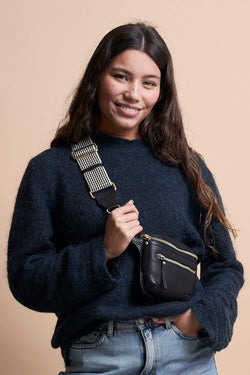 beck's bum bag black stromboli leather