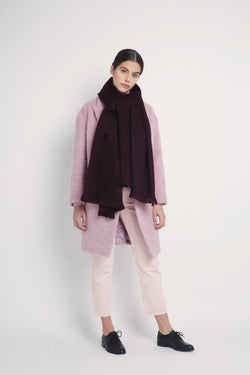 woven scarf aubergine by Alpaca Loca on thegreenlabels.com