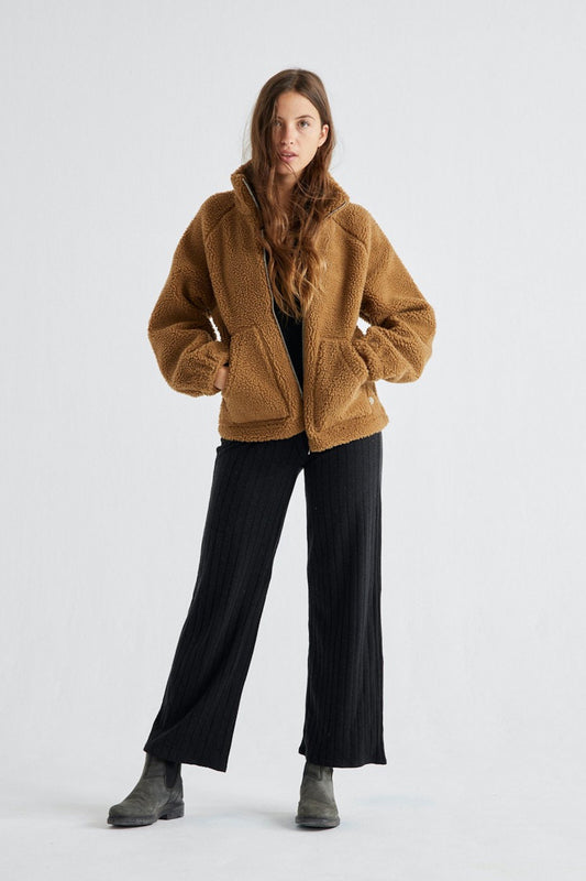 shop hebe jacket caramel by Thinking Mu at thegreenlabels