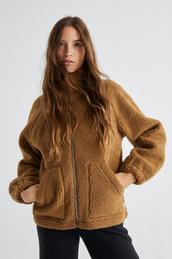 shop hebe jacket caramel by Thinking Mu at thegreenlabels