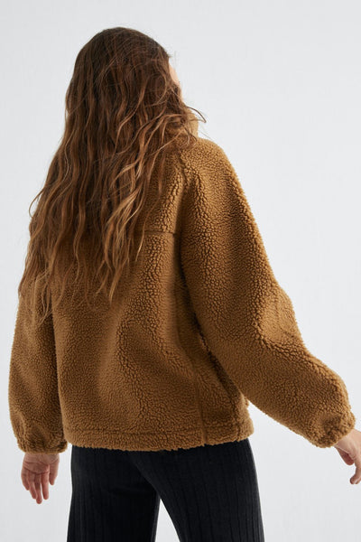 shop hebe jacket caramel by Thinking Mu at thegreenlabels