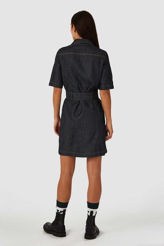 shop chieko dress dry gleen by kings of indigo at thegreenlabels