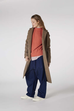 Coats & Jackets - Ariadne Long Coat Brown Meele <br> By Kings Of Indigo