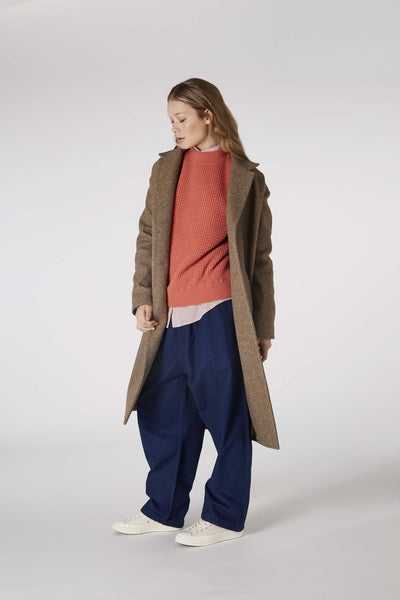 Coats & Jackets - Ariadne Long Coat Brown Meele <br> By Kings Of Indigo