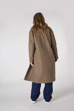Coats & Jackets - Ariadne Long Coat Brown Meele <br> By Kings Of Indigo