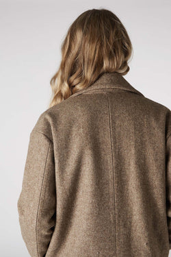 Coats & Jackets - Ariadne Long Coat Brown Meele <br> By Kings Of Indigo