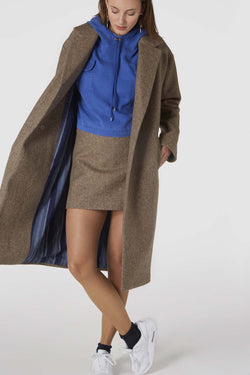 Coats & Jackets - Ariadne Long Coat Brown Meele <br> By Kings Of Indigo