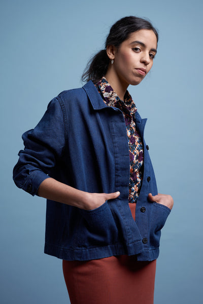 Coats & Jackets - Farzin Jacket Blue Hemp Rinse <br> By Kings Of Indigo
