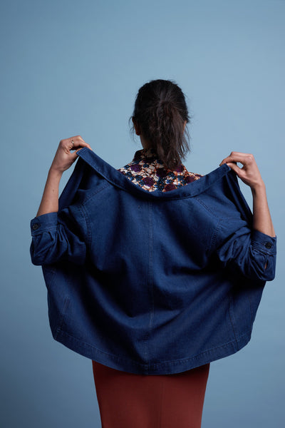 Coats & Jackets - Farzin Jacket Blue Hemp Rinse <br> By Kings Of Indigo